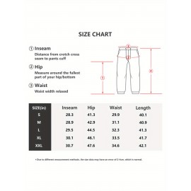 1pc Men'S Casual Cotton Sweatpants with Signature Print, Elastic Waist Drawstring, 50% Cotton Knit Fabric, Polyester Blend, Regular Fit for Outdoors - Autumn/Winter Collection