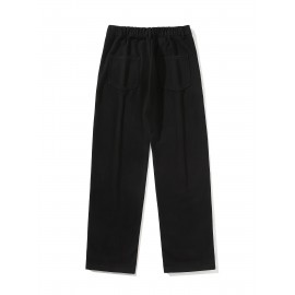 Men's Vintage-Inspired Fleece-Lined Jeans - Casual Straight Leg Denim for Fall/Winter, Machine Washable
