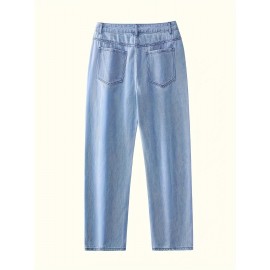 Men's Loose Fit Wide Leg Jeans, Men's Stylish Comfy Denim Pants, Street Style Fashion