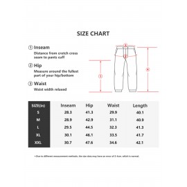 1pc Men'S Casual Cotton Sweatpants with Letter Print, Elastic Waist Drawstring, Knit Fabric, Regular Fit for Outdoors - 50% Cotton, 50% Polyester Blend, Adult Autumn/Winter Fashion Pants