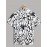 Crackle Pattern Print Men's Color Block Short Sleeve Button Up Lapel Shirt For Summer Resort Holiday, Hawaiian Style