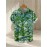 Men's Novelty Geometric Print Button-Up Shirt - Casual, Breathable Polyester, Machine Washable