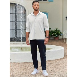 Men's Oxford Shirt Long Sleeve Dress Shirts Casual Button Down Shirts Regular Fit