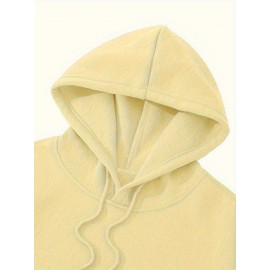 Men's Casual Hoodie, Spring/Autumn Fashion, Geometric Pattern, Knit Fabric, Regular Fit, Polyester, Stretchy, Crew Neck, 