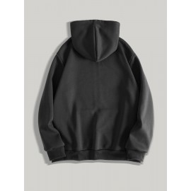 Men's Gothic Thorns Graphic Hoodie - Fall/Winter Casual Knit Fabric Zip-Up Hooded Sweatshirt with Geometric Pattern - 100% Polyester Slight Stretch Regular Fit